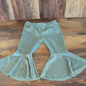 Bailey's Blossoms Boutique Velour Mint Bell Bottoms 2T/4T